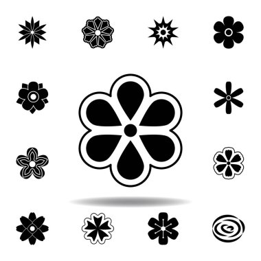 Trendy düz tarzı izole çiçek simgesi. Çiçek illüstrasyon simgeleri kümesi. işaretleri, semboller web, logo, mobil uygulama, Ui, Ux için kullanılabilir