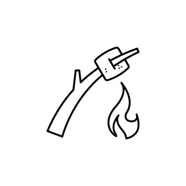 marshmallows anahat simgesi. Yaz kampı simgesinin öğesi. Üstün kaliteli grafik tasarım. Web siteleri, web tasarımı, mobil uygulama, Ui, Ux için işaretler ve sembol toplama simgesi