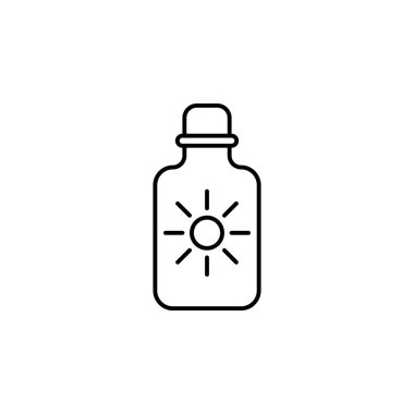 güneş kremi anahat simgesi. Yaz kampı simgesinin öğesi. Üstün kaliteli grafik tasarım. Web siteleri, web tasarımı, mobil uygulama, Ui, Ux için işaretler ve sembol toplama simgesi
