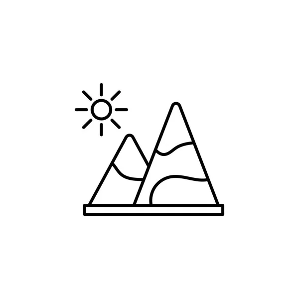 Mountain Outline-ikonen. Inslag av sommarläger ikon. Premium kvalitet grafisk design. Skyltar och symbol samling ikon för webbplatser, webbdesign, mobilapp, UI, UX — Stock vektor