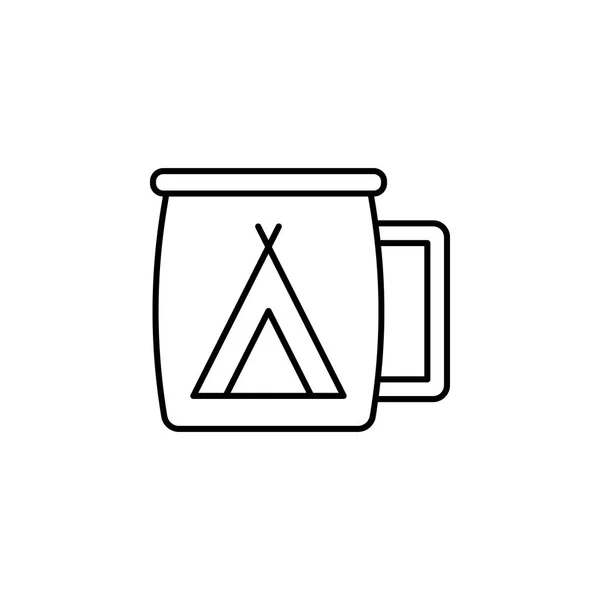 Icône de contour de tasse. Élément de l'icône du camp d'été. Design graphique de qualité supérieure. Signes et icône de collection de symboles pour les sites Web, web design, application mobile, UI, UX — Image vectorielle