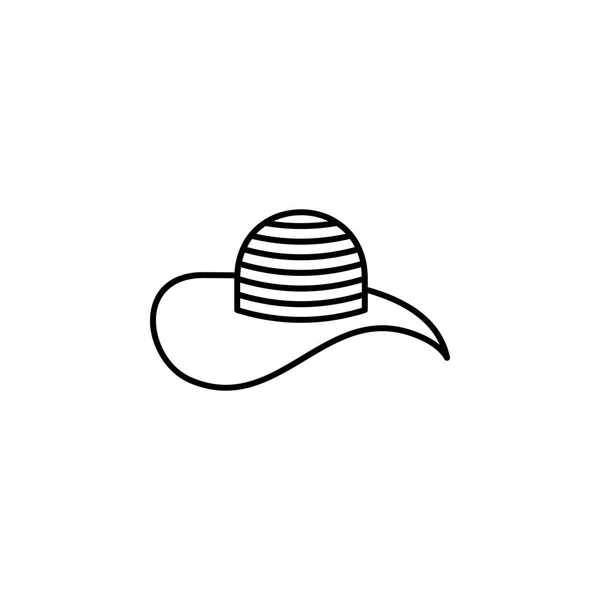 Hattar Panama linje ikon. Inslag av hattar ikon — Stock vektor
