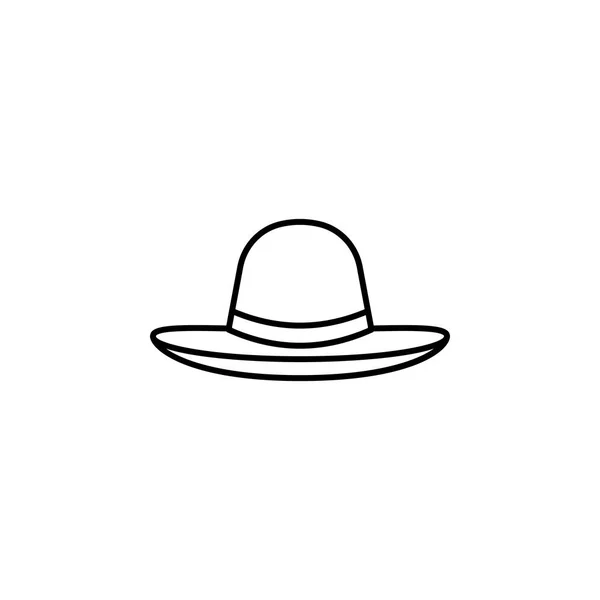 帽子の麦わら帽子ラインアイコン。帽子アイコンの要素 — ストックベクタ
