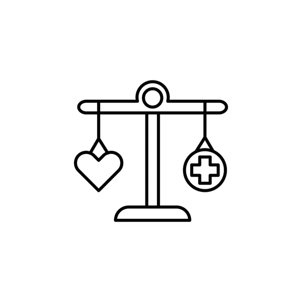 Icono de línea de equilibrio de escala de peso. Elemento del icono de estilo de vida — Vector de stock