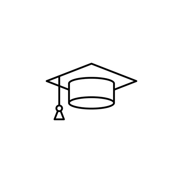 Hüte akademische quadratische Mütze Linie Symbol. Element der Hüte Ikone Stockvektor
