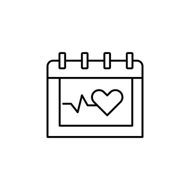 Takvim Saat Tarih satırı simgesi. Yaşam tarzı simgesi öğesi