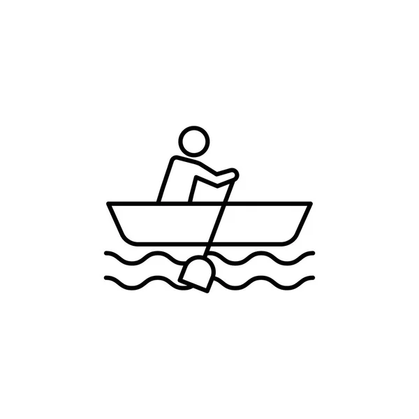Boat man sea line icon. Element of lifestyle icon — Stock Vector