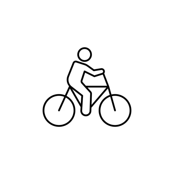 Mann Fahrrad fahren Linie Symbol. Element der Lifestyle-Ikone — Stockvektor