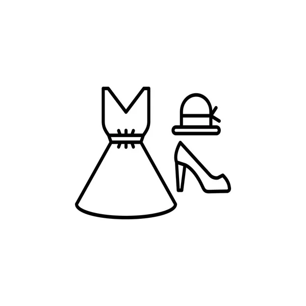 Платье моды икона линии одежды. Relement of lifestyle icon — стоковый вектор
