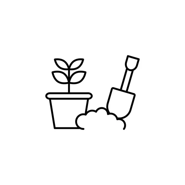 Cultivo de semillas brotan icono de la línea de jardinería. Elemento del icono de estilo de vida — Vector de stock