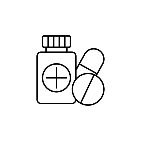 Medikamente Pille Gesundheit Tablette Linie Symbol. Element der Lifestyle-Ikone — Stockvektor
