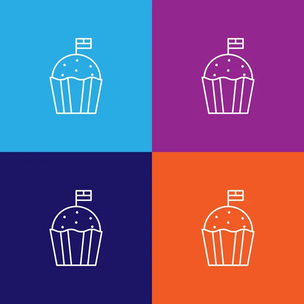 Muffin Flag Dessert Outline Icon Elemente Des Unabhängigkeitstages Illustration Symbol — Stockvektor