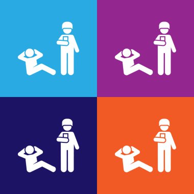 Asker, asker, spor, erkek resim ikonu. İşaretler ve semboller çok renkli arkaplan üzerinde ağ, logo, mobil uygulama, UI, UX için kullanılabilir