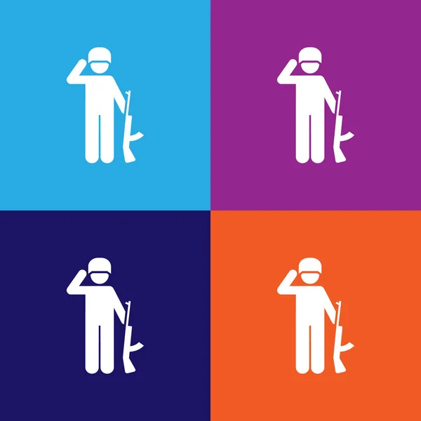 霰弹枪 头盔图标 符号和符号可用于Web Logo Mobile App Ux的彩色背景 — 图库矢量图片
