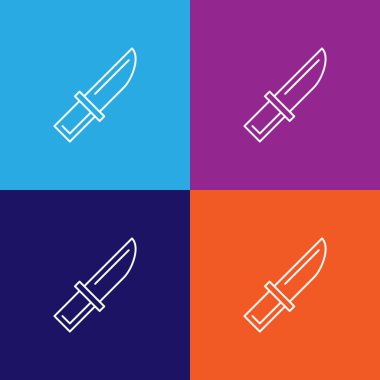 Seyahat bıçağı taslak ikonu. Seyahat illüstrasyon simgesi elementleri. İşaretler ve semboller çok renkli arkaplan üzerinde ağ, logo, mobil uygulama, UI, UX için kullanılabilir