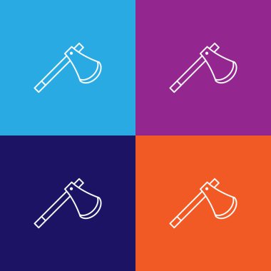 Seyahat baltası taslak simgesi. Seyahat illüstrasyon simgesi elementleri. İşaretler ve semboller çok renkli arkaplan üzerinde ağ, logo, mobil uygulama, UI, UX için kullanılabilir