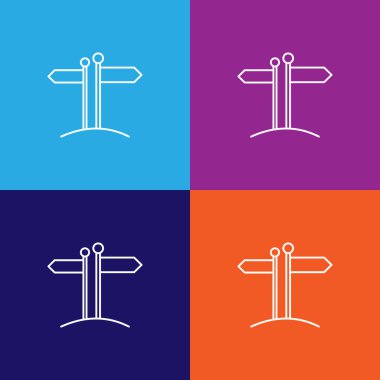 Seyahat yolu işaret çizgisi simgesi. Seyahat illüstrasyon simgesi elementleri. İşaretler ve semboller çok renkli arkaplan üzerinde ağ, logo, mobil uygulama, UI, UX için kullanılabilir