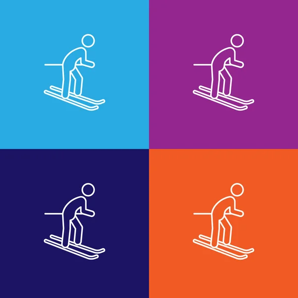 Icône Plan Ski Voyage Éléments Icône Illustration Voyage Signes Symboles — Image vectorielle