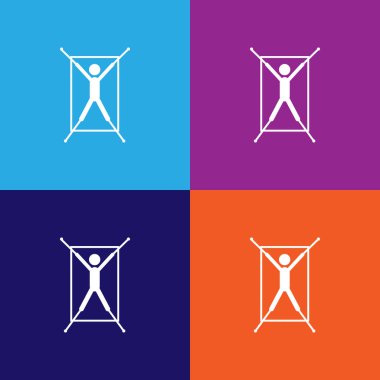 Çok renkli arkaplanda elle işkence simgesi