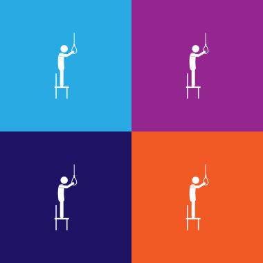 Renkli arkaplanda ip simgesi ile intihar