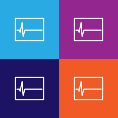 Çok renkli arkaplanda kalp ritmi simgesi gösteren elektrokardiyogram grafiği