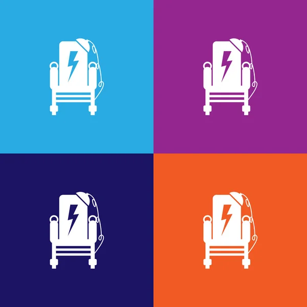 Elektrische Stoelen Pictogram Veelkleurige Achtergrond — Stockvector