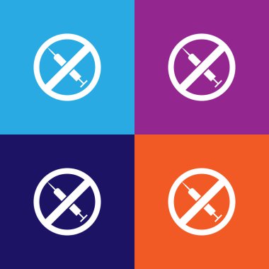 Uyuşturucu şırıngası yok, arka planda yasaklanmış işaret simgesi