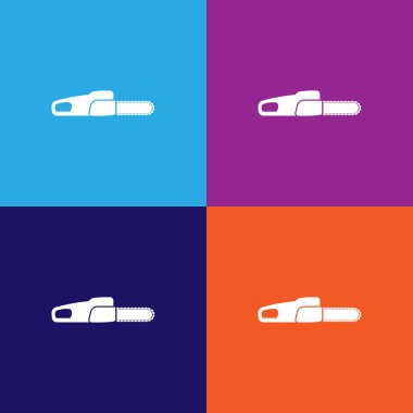 Elektrikli testere kaliteli ikon. Soyutlama simgesi elemanları. Web siteleri, web tasarımı, çok renkli arkaplan üzerindeki mobil uygulama için işaretler ve semboller koleksiyonu simgesi