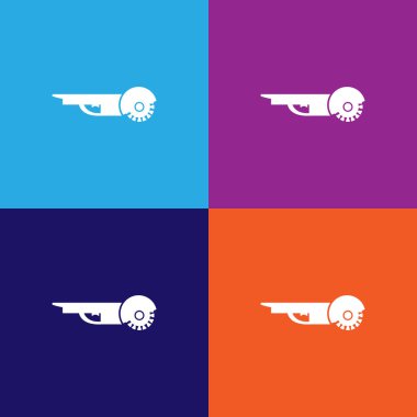 Açı öğütücü kaliteli ikon. Soyutlama simgesi elemanları. Web siteleri, web tasarımı, çok renkli arkaplan üzerindeki mobil uygulama için işaretler ve semboller koleksiyonu simgesi