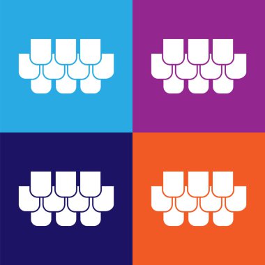 Zona kaliteli ikon. Soyutlama simgesi elemanları. Web siteleri, web tasarımı, çok renkli arkaplan üzerindeki mobil uygulama için işaretler ve semboller koleksiyonu simgesi