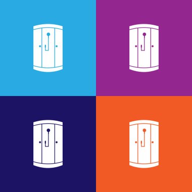 Duş kabini ikonu. Banyo ve sauna unası ikonu. işaretler, taslak semboller koleksiyon simgesi web siteleri, web tasarımı, mobil uygulama, bilgi grafikleri çok renkli arkaplan