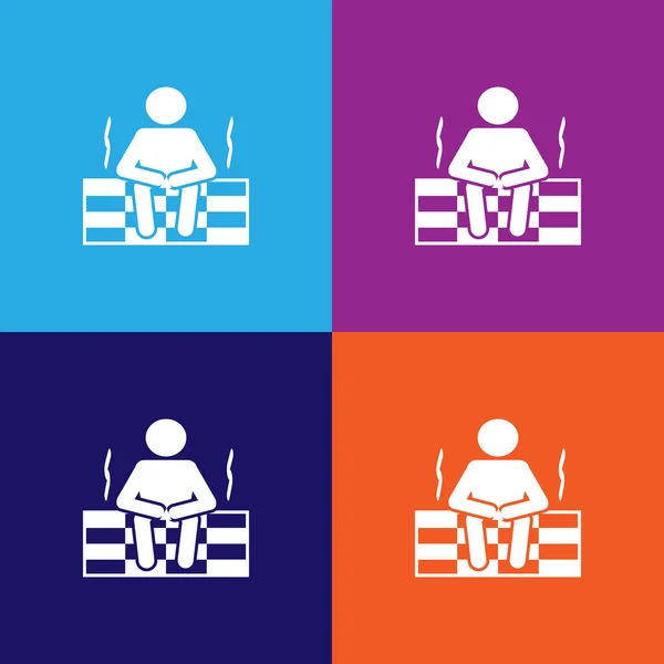 Man Sauna Icon Bathroom Sauna Element Icon Signs Outline Symbols — Stock Vector