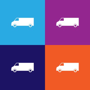 minivan simgesi. Araba tipi ikon elemanı. Kaliteli grafik tasarım simgesi. Web siteleri, web tasarımı, renkli arkaplan üzerindeki mobil uygulama için işaretler ve semboller koleksiyonu simgesi