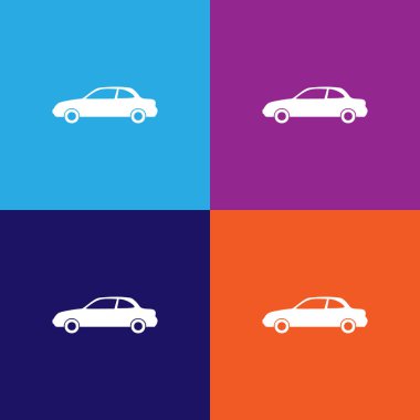 İki kapılı araba ikonu. Araba tipi ikon elemanı. Kaliteli grafik tasarım simgesi. Web siteleri, web tasarımı, renkli arkaplan üzerindeki mobil uygulama için işaretler ve semboller koleksiyonu simgesi