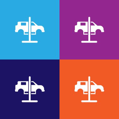 Araba taslak simgesini kaldırdı. Araba tamir ikonu elementleri. İşaretler ve semboller renkli arkaplanda ağ, logo, mobil uygulama, UI, UX için kullanılabilir