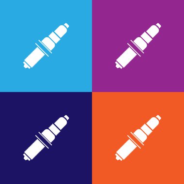 Buji ana hatları simgesi. Araba tamir ikonu elementleri. İşaretler ve semboller renkli arkaplanda ağ, logo, mobil uygulama, UI, UX için kullanılabilir