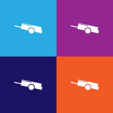 Araba karavanı taslak ikonu. Araba tamir ikonu elementleri. İşaretler ve semboller renkli arkaplanda ağ, logo, mobil uygulama, UI, UX için kullanılabilir