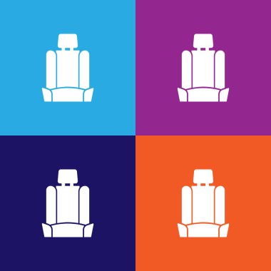 Araba koltuğu taslak simgesi. Araba tamir ikonu elementleri. İşaretler ve semboller renkli arkaplanda ağ, logo, mobil uygulama, UI, UX için kullanılabilir