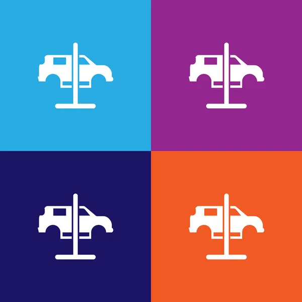 汽车升降轮廓图标 汽车修理的元素图解图标 符号和符号可用于网络 移动应用程序 Ux的彩色背景 — 图库矢量图片