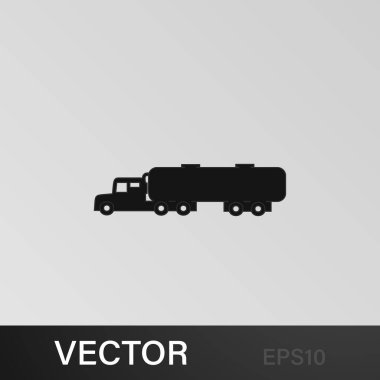 Benzin tankeri ikonu. Araba tipi ikon elemanı. Kaliteli grafik tasarım simgesi. Web siteleri, web tasarımı, gri arkaplan üzerindeki mobil uygulama için işaretler ve semboller koleksiyonu simgesi