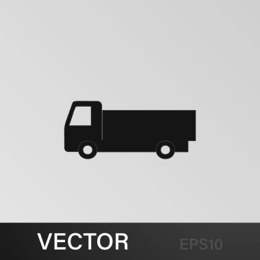 kargo aracı ikonu. Araba tipi ikon elemanı. Kaliteli grafik tasarım simgesi. Web siteleri, web tasarımı, gri arkaplan üzerindeki mobil uygulama için işaretler ve semboller koleksiyonu simgesi