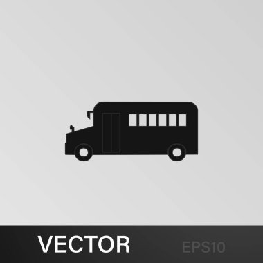 Okul servisi ikonu. Araba tipi ikon elemanı. Kaliteli grafik tasarım simgesi. Web siteleri, web tasarımı, gri arkaplan üzerindeki mobil uygulama için işaretler ve semboller koleksiyonu simgesi