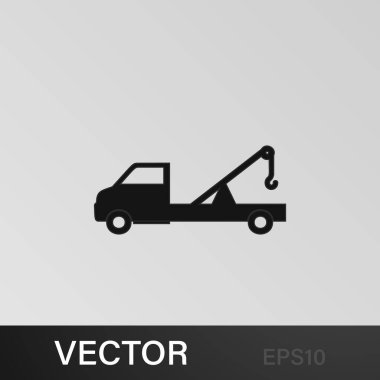 Yük çekici ikonu. Araba tipi ikon elemanı. Kaliteli grafik tasarım simgesi. Web siteleri, web tasarımı, gri arkaplan üzerindeki mobil uygulama için işaretler ve semboller koleksiyonu simgesi