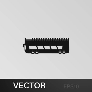 Çift katlı otobüs simgesi. Araba tipi ikon elemanı. Kaliteli grafik tasarım simgesi. Web siteleri, web tasarımı, gri arkaplan üzerindeki mobil uygulama için işaretler ve semboller koleksiyonu simgesi