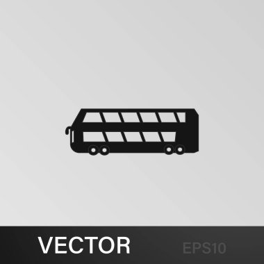 Çift katlı ikon. Araba tipi ikon elemanı. Kaliteli grafik tasarım simgesi. Web siteleri, web tasarımı, gri arkaplan üzerindeki mobil uygulama için işaretler ve semboller koleksiyonu simgesi