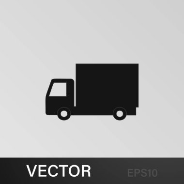 Yük vagonu ikonu. Araba tipi ikon elemanı. Kaliteli grafik tasarım simgesi. Web siteleri, web tasarımı, gri arkaplan üzerindeki mobil uygulama için işaretler ve semboller koleksiyonu simgesi