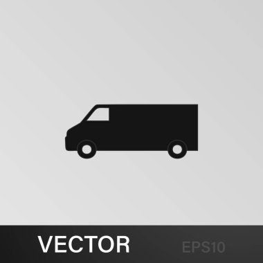 minivan simgesi. Araba tipi ikon elemanı. Kaliteli grafik tasarım simgesi. Web siteleri, web tasarımı, gri arkaplan üzerindeki mobil uygulama için işaretler ve semboller koleksiyonu simgesi