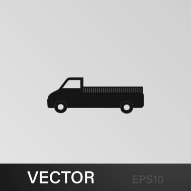 Kamyon ikonu. Araba tipi ikon elemanı. Kaliteli grafik tasarım simgesi. Web siteleri, web tasarımı, gri arkaplan üzerindeki mobil uygulama için işaretler ve semboller koleksiyonu simgesi