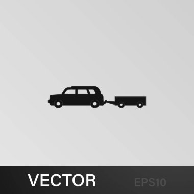 Karavan ikonlu bir araba. Araba tipi ikon elemanı. Kaliteli grafik tasarım simgesi. Web siteleri, web tasarımı, gri arkaplan üzerindeki mobil uygulama için işaretler ve semboller koleksiyonu simgesi