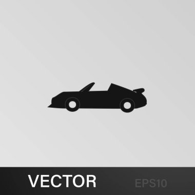 Spor araba ikonu. Araba tipi ikon elemanı. Kaliteli grafik tasarım simgesi. Web siteleri, web tasarımı, gri arkaplan üzerindeki mobil uygulama için işaretler ve semboller koleksiyonu simgesi